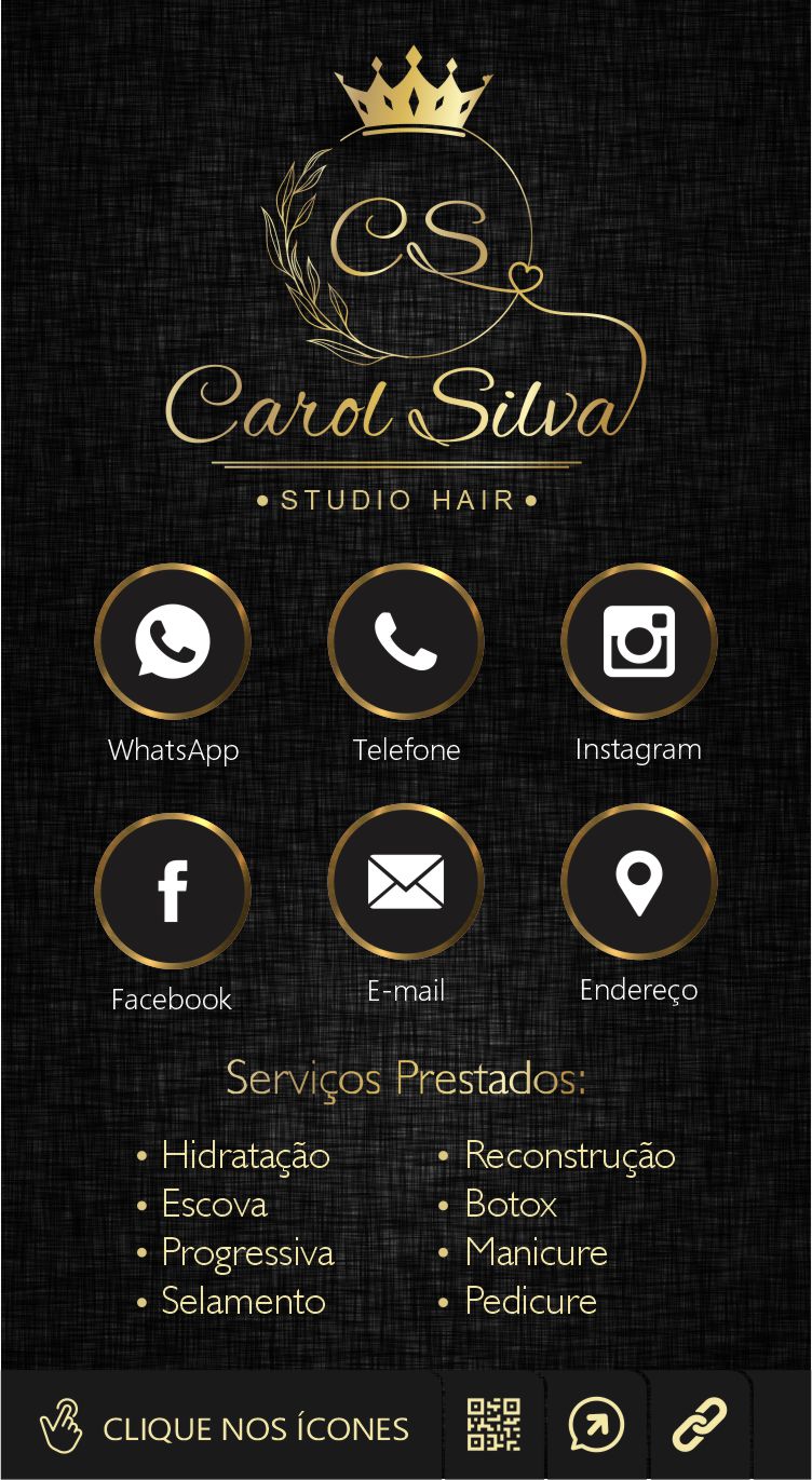 Cartão de Visita Digital Interativo Carol Silva - Studio Hair