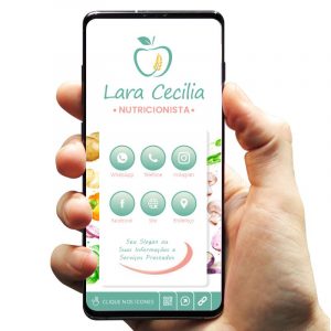 Cartão de Visita Digital com Botões Interativos para Nutricionista