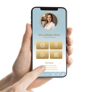 Cartão de Visita Digital Dentista, Serviços Dentário, Consultório de Odontologia