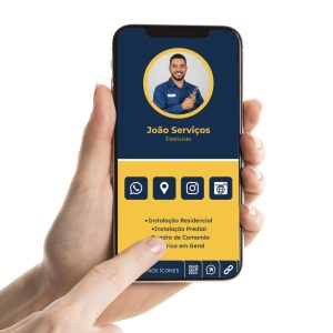 Cartão de Visita Digital Eletricista, Especialista em Eletricidade, Serviços de Elétrica