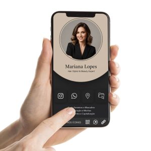 Cartão de Visita Digital Hair Stylist, Especialista em Cabelos, Serviços de Beleza