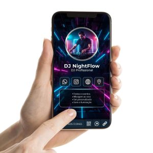 Cartão de Visita Digital para DJ, Som e Iluminação, Serviços de Animação de Eventos