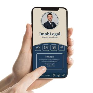 Cartão de Visita Digital para advogado imobiliário, Cartão Interativo para profissionais de Advocacia Imobiliária
