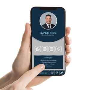 Cartão de Visita Digital para advogado trabalhista, Cartão Interativo para profissionais de Advocacia do Trabalho
