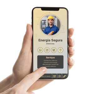 Cartão de Visita Digital para eletricista, Cartão Interativo para profissionais de Elétrica