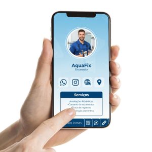 Cartão de Visita Digital para encanador, Cartão Interativo para profissionais de Hidráulica