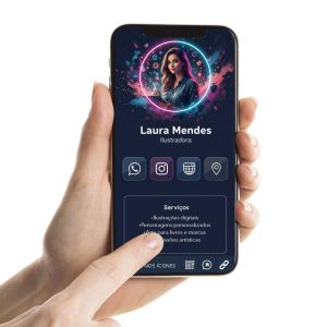 Cartão de Visita Digital para ilustradora, Ilustrações Digitais, Serviços de Ilustração e Animação