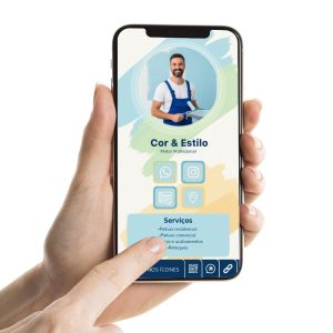 Cartão de Visita Digital para pintor profissional, Cartão Interativo para profissionais de Pintura Residencial
