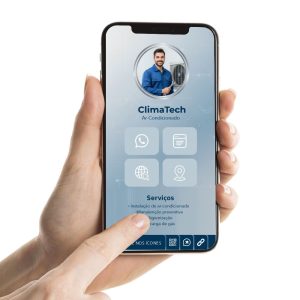 Cartão de Visita Digital para técnico em ar-condicionado, Cartão Interativo para profissionais de Ar Condicionado