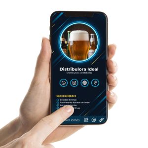 Cartão de Visita Digital para distribuidora de bebidas, Cartão Interativo para Revenda de Bebidas