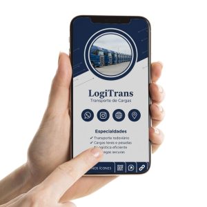 Cartão de Visita Digital para empresa de transporte de cargas, Cartão Interativo para Transportadoras
