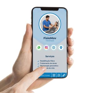 Cartão de Visita Digital para fisioterapeuta, Cartão Interativo para Fisioterapeutas e Clínicas de Fisioterapia