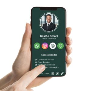 Cartão de Visita Digital para gestor financeiro, Cartão Interativo para Gestão Financeira