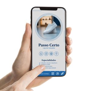 Cartão de Visita Digital para loja de calçados, Cartão Interativo para Venda de Calçados