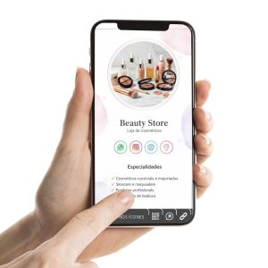 Cartão de Visita Digital para loja de cosméticos, Cartão Interativo para Venda de Cosméticos