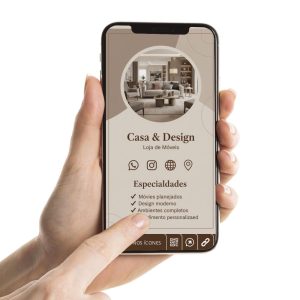 Cartão de Visita Digital para loja de móveis, Cartão Interativo para Lojas de Móveis