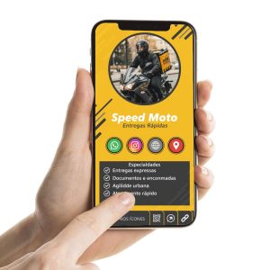 Cartão de Visita Digital para motoboy ou serviço de entregas rápidas, Cartão Interativo para Motoboy