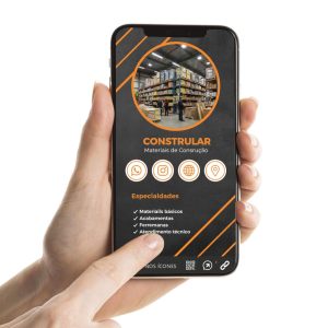 Cartão de Visita Digital para para loja de materiais de construção, Cartão Interativo para loja do Construtor