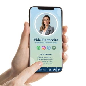 Cartão de Visita Digital para planejador financeiro pessoal, Cartão Interativo para Planejamento financeiro pessoal