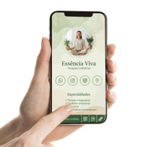 Cartão de Visita Digital para terapeuta holístico, Cartão Interativo para profissionais Terapeutas